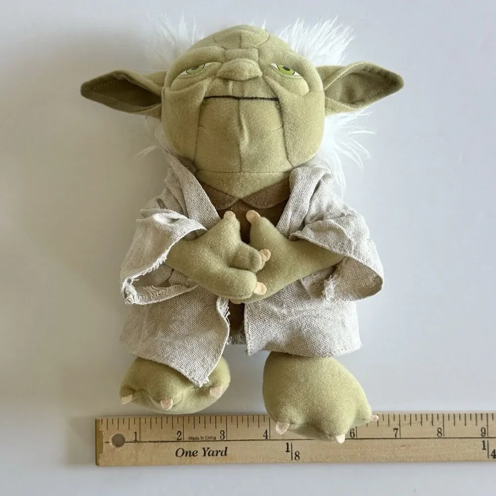 Disney Star Wars Yoda Felt with Linen Jacket Stuffed Animal 9 Inches Tall - READ